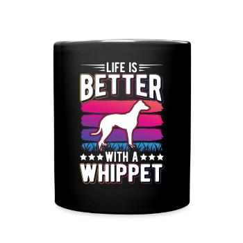 La vie est meilleure avec un whippet - Mug uni - noir - Devant