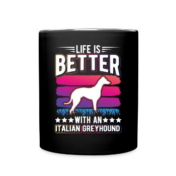Italian Greyhound Gift - Full Colour Mug - black - Front