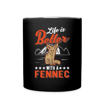 La vie est meilleure avec un fennec - Mug uni - noir - Devant