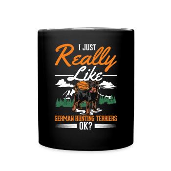 J’aime juste les terriers de chasse allemands - Mug uni - noir - Devant