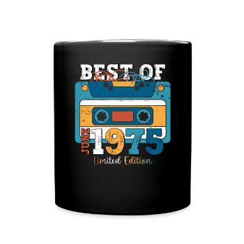Kassette Juni 1975 Jahrgang 1975 Geburtstag 1975 - Tasse einfarbig - Schwarz - Vorne