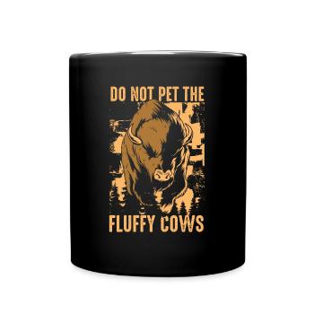 Ne caressez pas les vaches duveteuses Bison d’Amérique Buffalo - Mug uni - noir - Devant