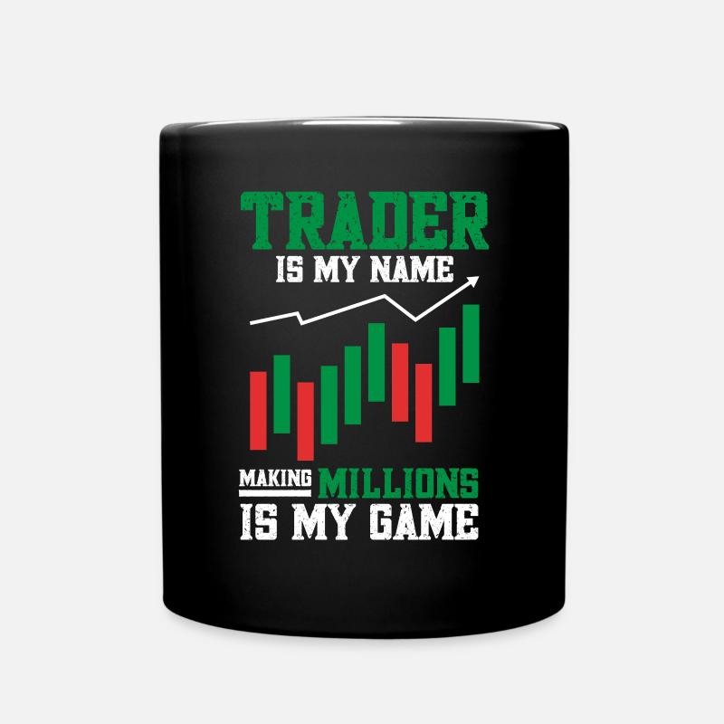 Trading Krypto Aktienmarkt Investor Day Trader - Tasse einfarbig - Schwarz