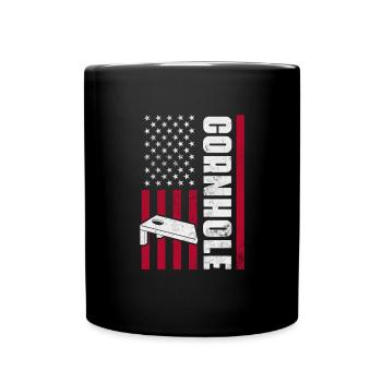 Cornhole - Tasse einfarbig - Schwarz - Vorne