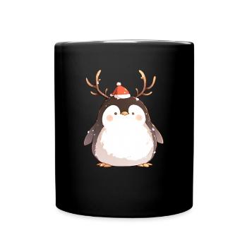 Pingouin Renne Noël Pingouin mignon - Mug uni - noir - Devant