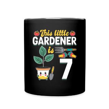 Ce petit jardinier a 7 ans - Jardinier pour enfants - Mug uni - noir - Devant