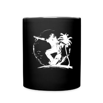 Skateboarding Zeichnung - Tasse einfarbig - Schwarz - Vorne
