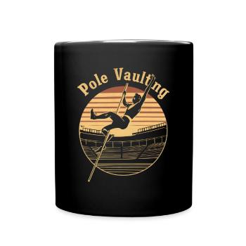 Stabhochsprung Geschenk - Tasse einfarbig - Schwarz - Vorne