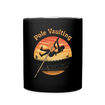 Stabhochsprung Geschenk - Tasse einfarbig - Schwarz - Vorne