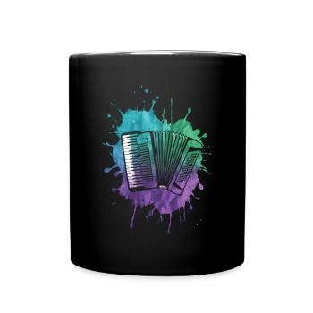 Akkordeon Akkordeonspieler Geschenk - Tasse einfarbig - Schwarz - Vorne