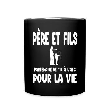 Archery father and son partner father dad - Full Colour Mug - black - Front