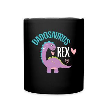 Dad Dinosaur Family Matching Birthday Party - Full Colour Mug - black - Front