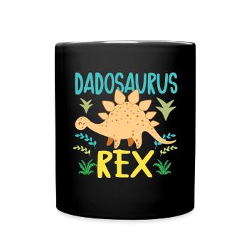 Dad Dinosaur Family Matching Birthday Party - Full Colour Mug - black - Front