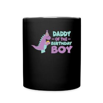 Dad Dinosaur Family Matching Birthday Party - Full Colour Mug - black - Front