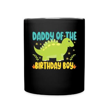 Dad Dinosaur Family Matching Birthday Party - Full Colour Mug - black - Front
