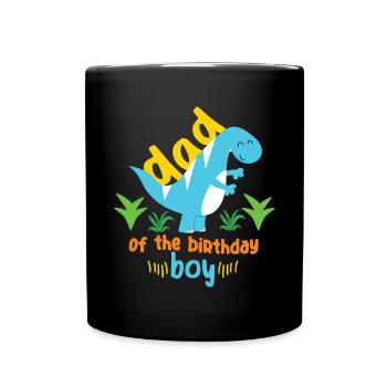 Dad Dinosaur Family Matching Birthday Party - Full Colour Mug - black - Front