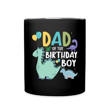 Dad Dinosaur Family Matching Birthday Party - Full Colour Mug - black - Front