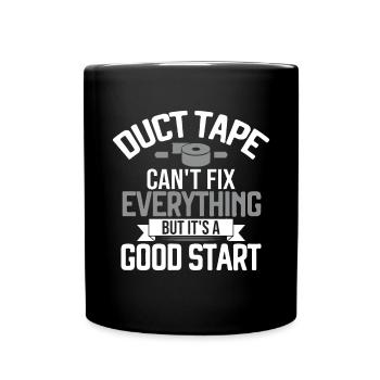 Duct Tape Engineer Humorous Men's Duct Tape - Full Colour Mug - black - Front