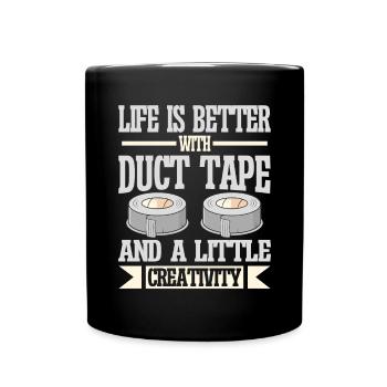 Duct Tape Engineer Humorous Men's Duct Tape - Full Colour Mug - black - Front