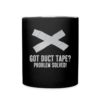 Duct Tape Engineer Humorous Men's Duct Tape - Full Colour Mug - black - Front