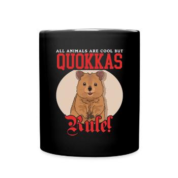 Quokka Kurzschwanzkänguru Quokkas Geschenk - Tasse einfarbig - Schwarz - Vorne
