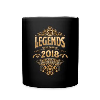 2018 Legende Geburtstag 2018 Geburtsjahr - Tasse einfarbig - Schwarz - Vorne