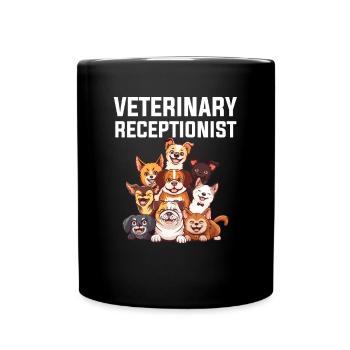veterinary receptionist, veterinary - Tasse einfarbig - Schwarz - Vorne