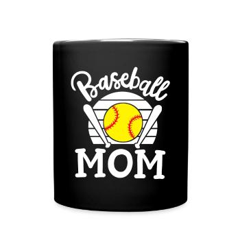 Baseball Mama - Tasse einfarbig - Schwarz - Vorne