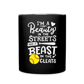 Softball Softball-Spieler - Tasse einfarbig - Schwarz - Vorne