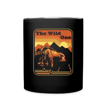 L’amoureux du bison sauvage Bovinae - Mug uni - noir - Devant