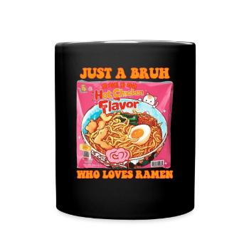 Just A Bruh Who Loves Ramen Cat Japan - Full Colour Mug - black - Front
