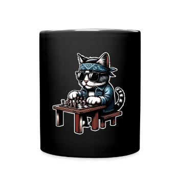 Chess Cat - Full Colour Mug - black - Front