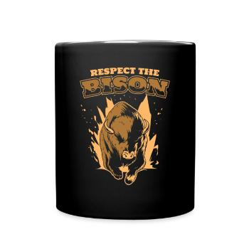 Respekt Die Bisons Büffel Amerikanische Bisons Bovinae - Tasse einfarbig - Schwarz - Vorne