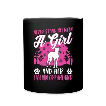 Lévrier italien - Mug uni - noir - Devant