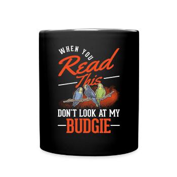 Cadeau Perruche Welli Cockatiel - Mug uni - noir - Devant
