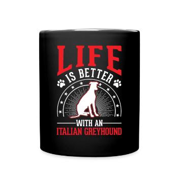 Italian Greyhound Gift - Full Colour Mug - black - Front