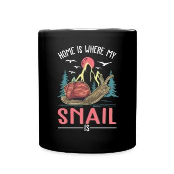 La maison est là où sont mes escargots - Mug uni - noir - Devant