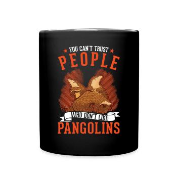 Pangolin Geschenk Schuppentier - Tasse einfarbig - Schwarz - Vorne