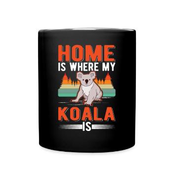 Zuhause ist wo mein Koala ist - Tasse einfarbig - Schwarz - Vorne