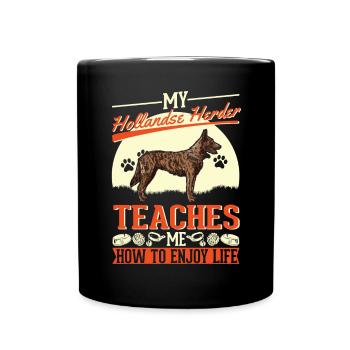 Hollandse Herder Hollandse Herderdshond - Tasse einfarbig - Schwarz - Vorne