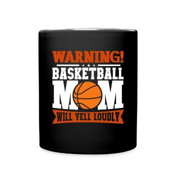 Basketball Mom Basketball Mama - Tasse einfarbig - Schwarz - Vorne