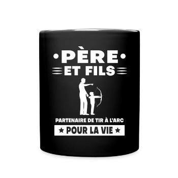 Father and Son Archery Duo Man Dad Archer - Full Colour Mug - black - Front