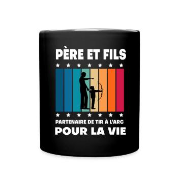 Father and Son Archery Vintage Man Dad Archer - Full Colour Mug - black - Front