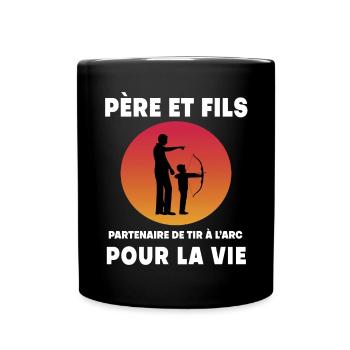 Father and Son Archery Retro Vintage Dad Archer - Full Colour Mug - black - Front