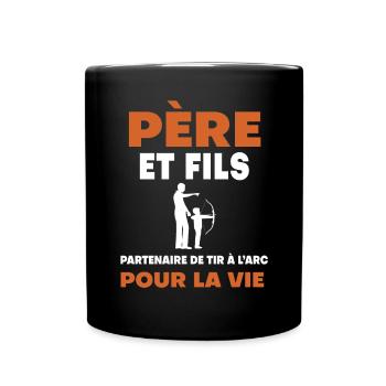 Father Son Archery Duo Man Dad Archer - Full Colour Mug - black - Front