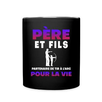 Father Son Archery Partner For Life Dad - Full Colour Mug - black - Front