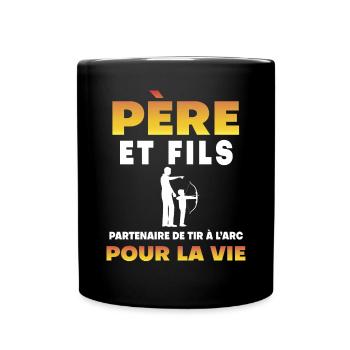 Father Son Archery Partner Life Dad Archer - Full Colour Mug - black - Front