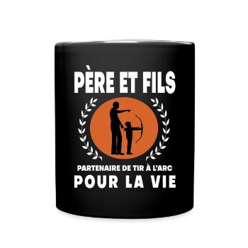 Father Son Archery Vintage Retro Dad Archer - Full Colour Mug - black - Front
