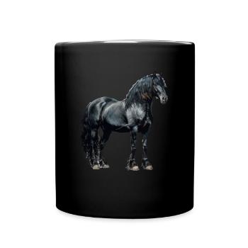 Vintage Friesian horse - Tasse einfarbig - Schwarz - Vorne