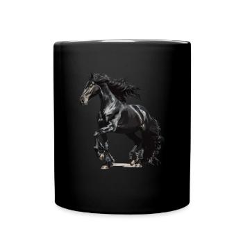 Vintage Friesian horse - Tasse einfarbig - Schwarz - Vorne